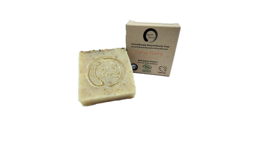 Organic Solid Soap - Ylang Ylang with Blue Corn Flowers 90g