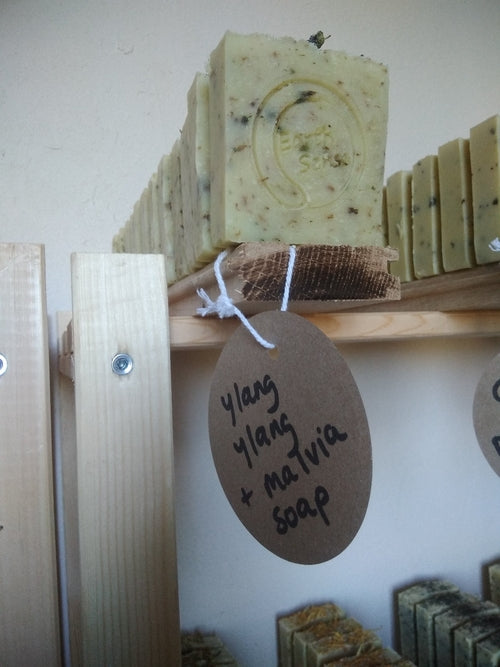 Organic Solid Soap - Ylang Ylang with Blue Corn Flowers 90g