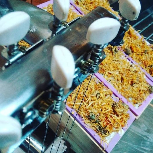 Organic Solid Soap - Sandalwood with Shredded Comfrey Leaves